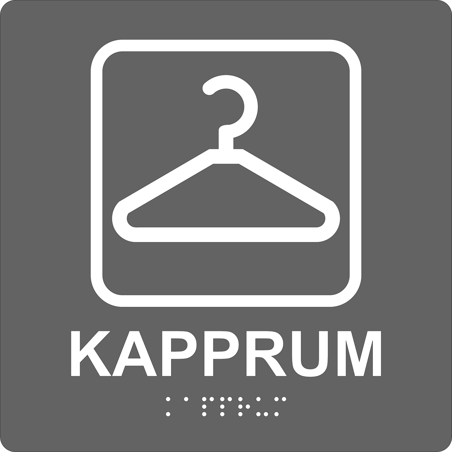 Taktil skylt - Kapprum