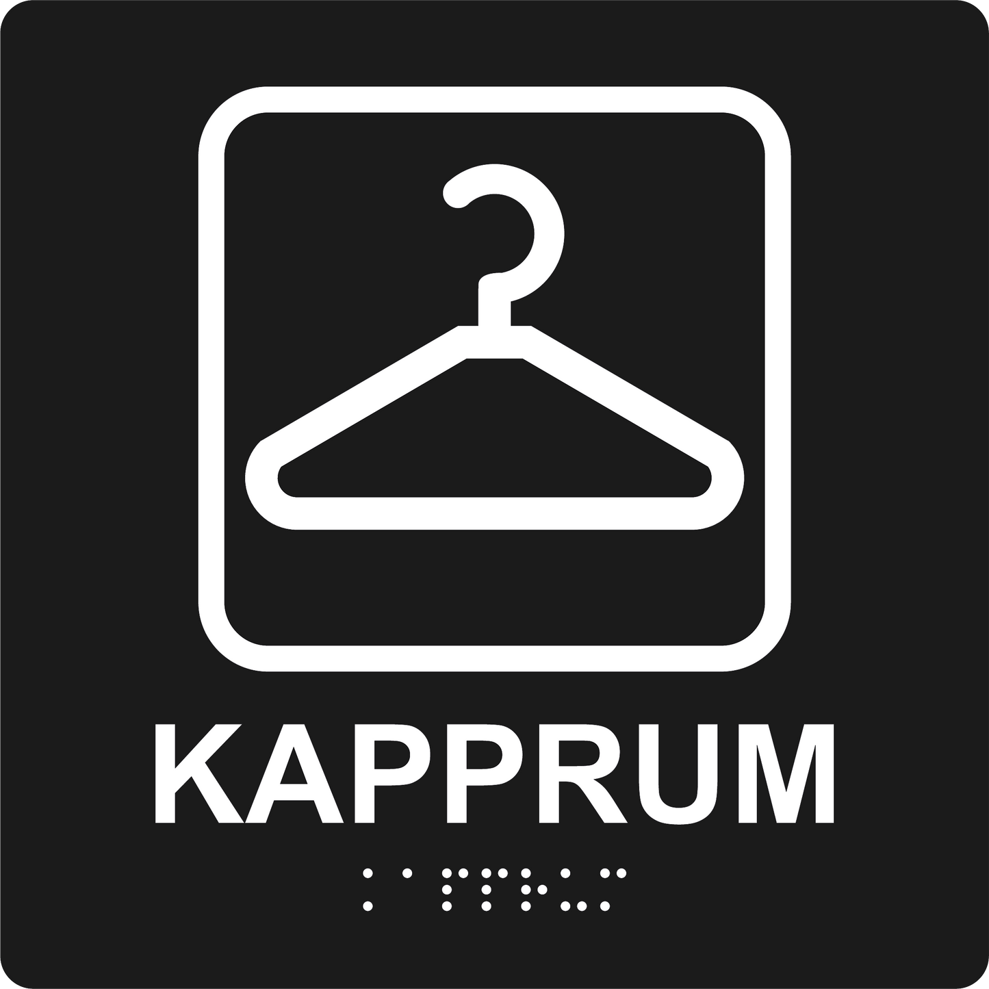 Taktil skylt - Kapprum