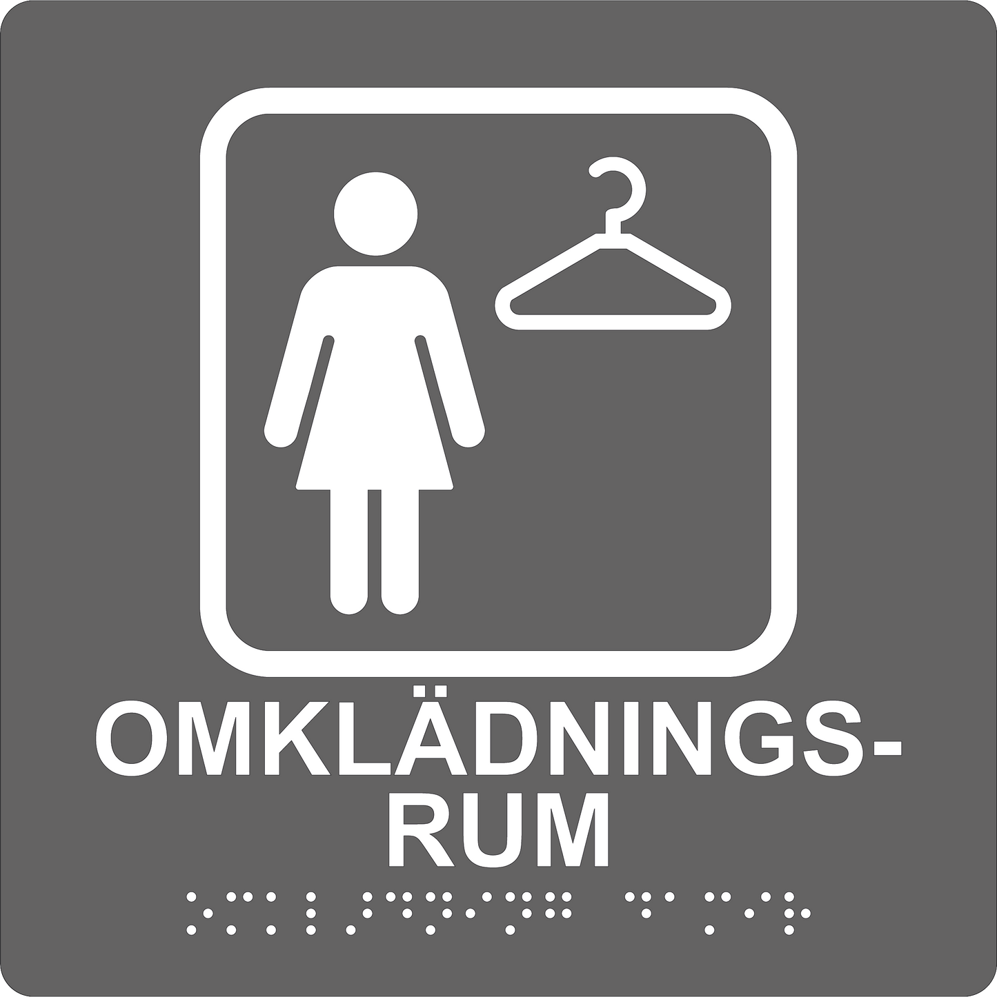 Taktil skylt - Omklädning damer