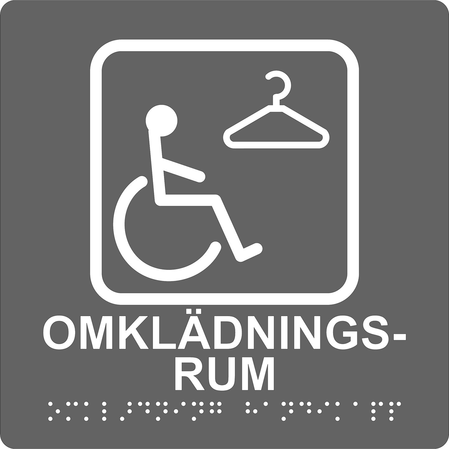 Taktil skylt - Omklädningsrum RWC