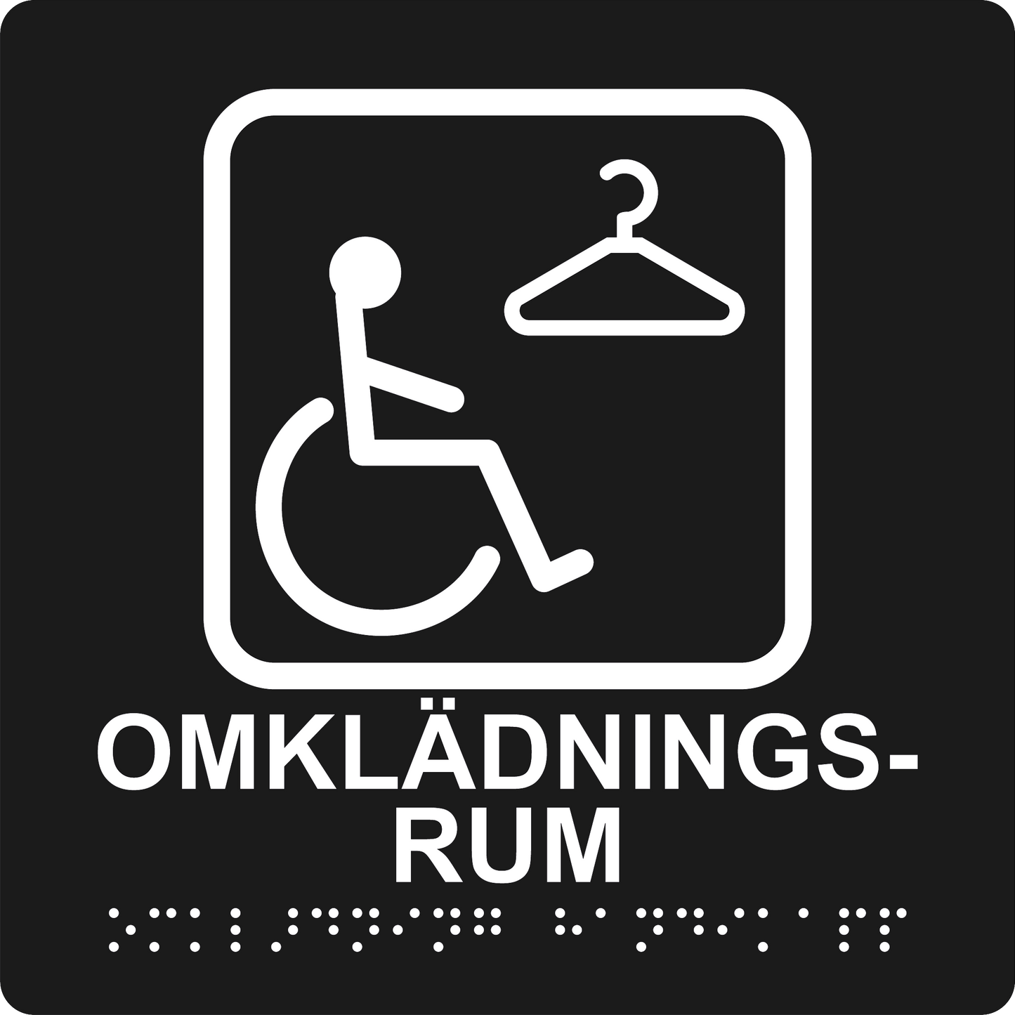 Taktil skylt - Omklädningsrum RWC