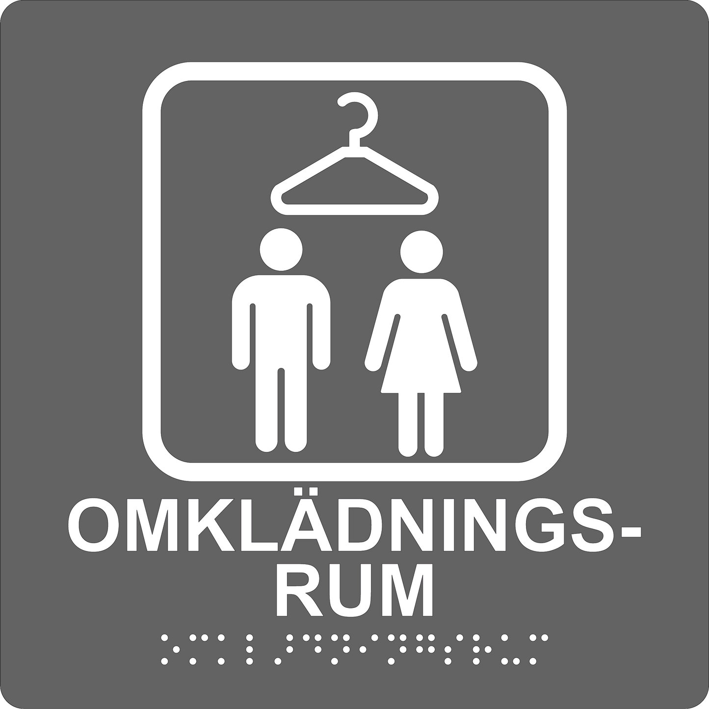Taktil skylt - Omklädningsrum