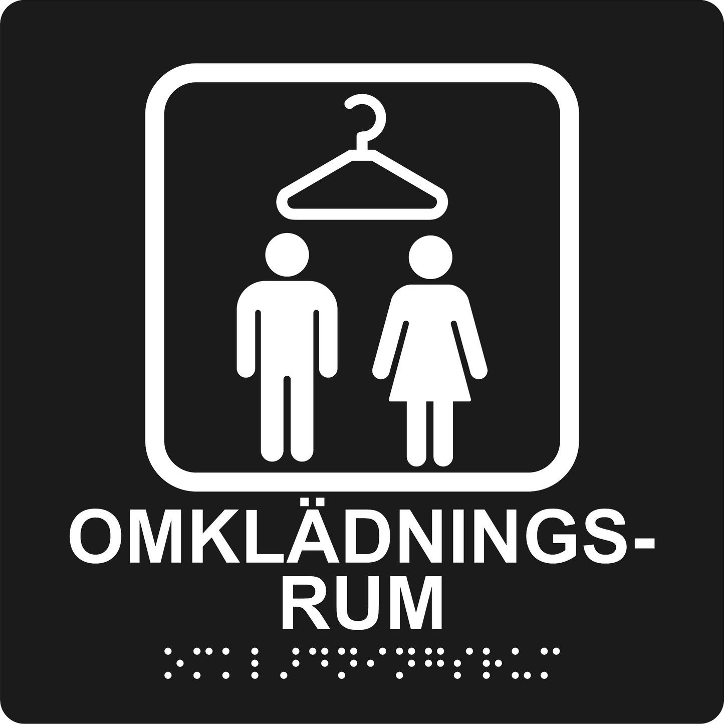 Taktil skylt - Omklädningsrum