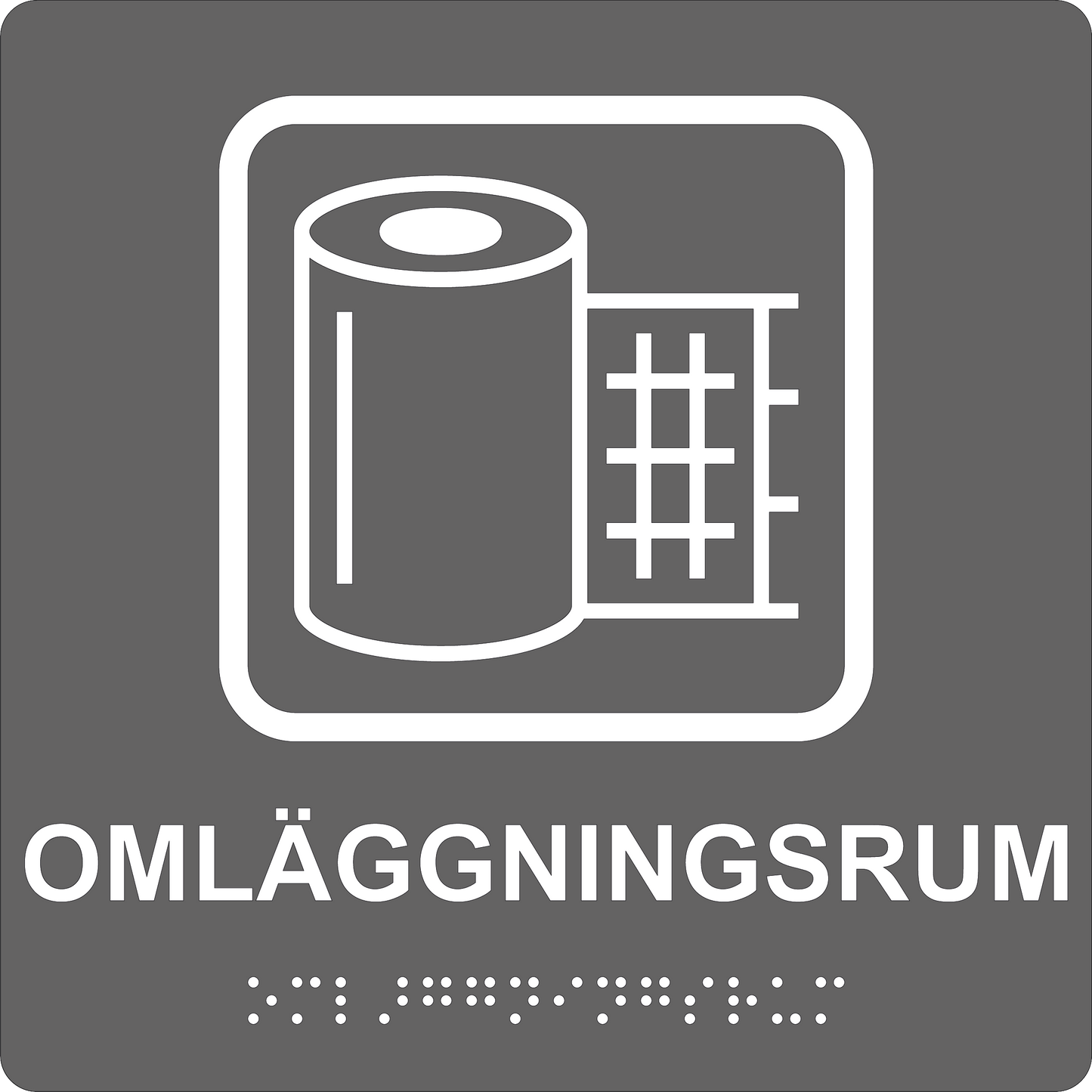 Taktil skylt - Omläggningsrum
