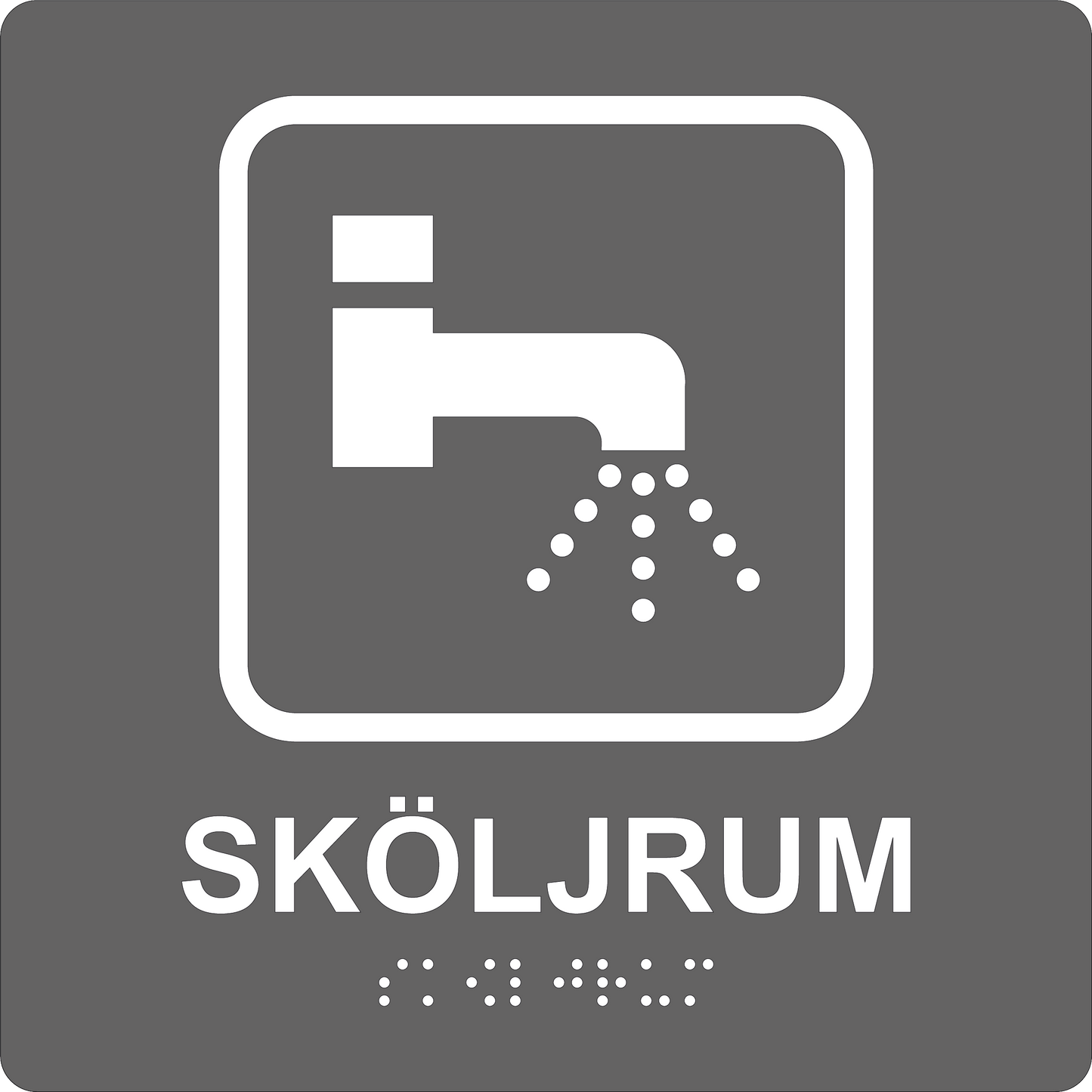Taktil skylt - Sköljrum