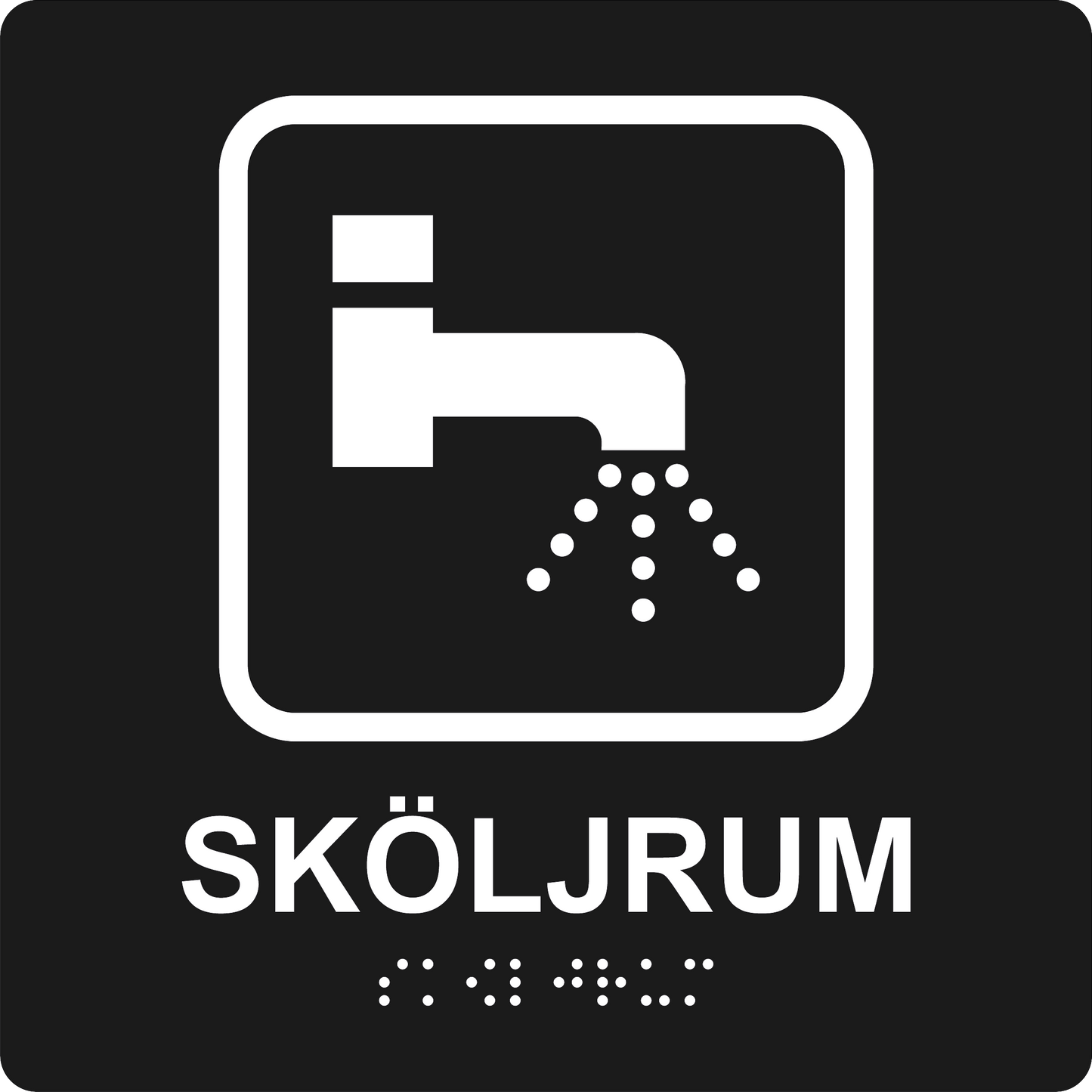 Taktil skylt - Sköljrum