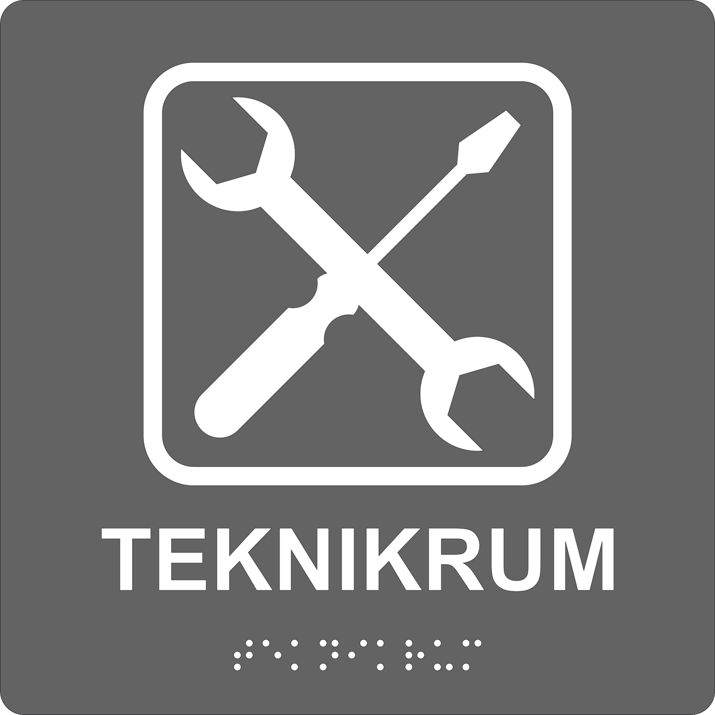 Taktil skylt - Teknikrum