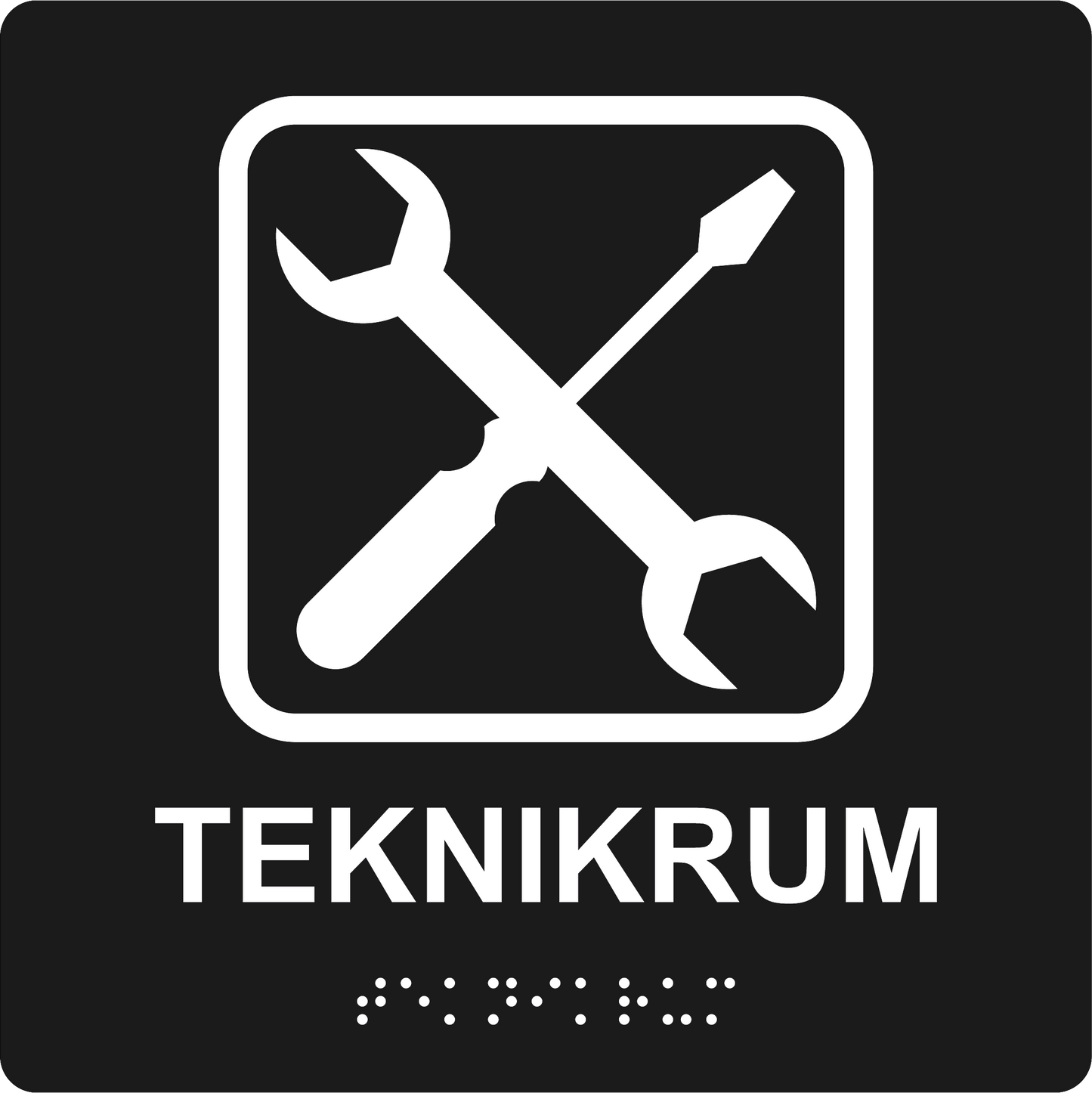 Taktil skylt - Teknikrum