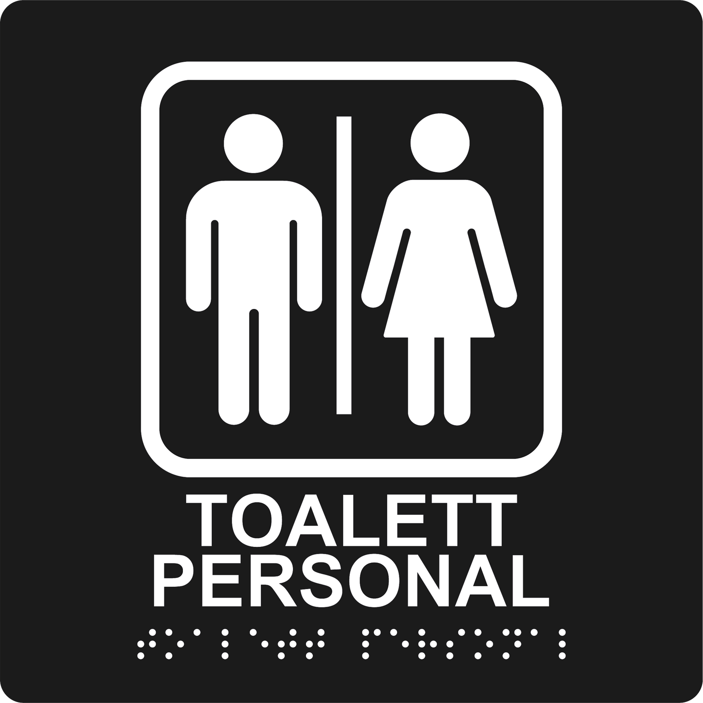 Taktil skylt - Toalett personal