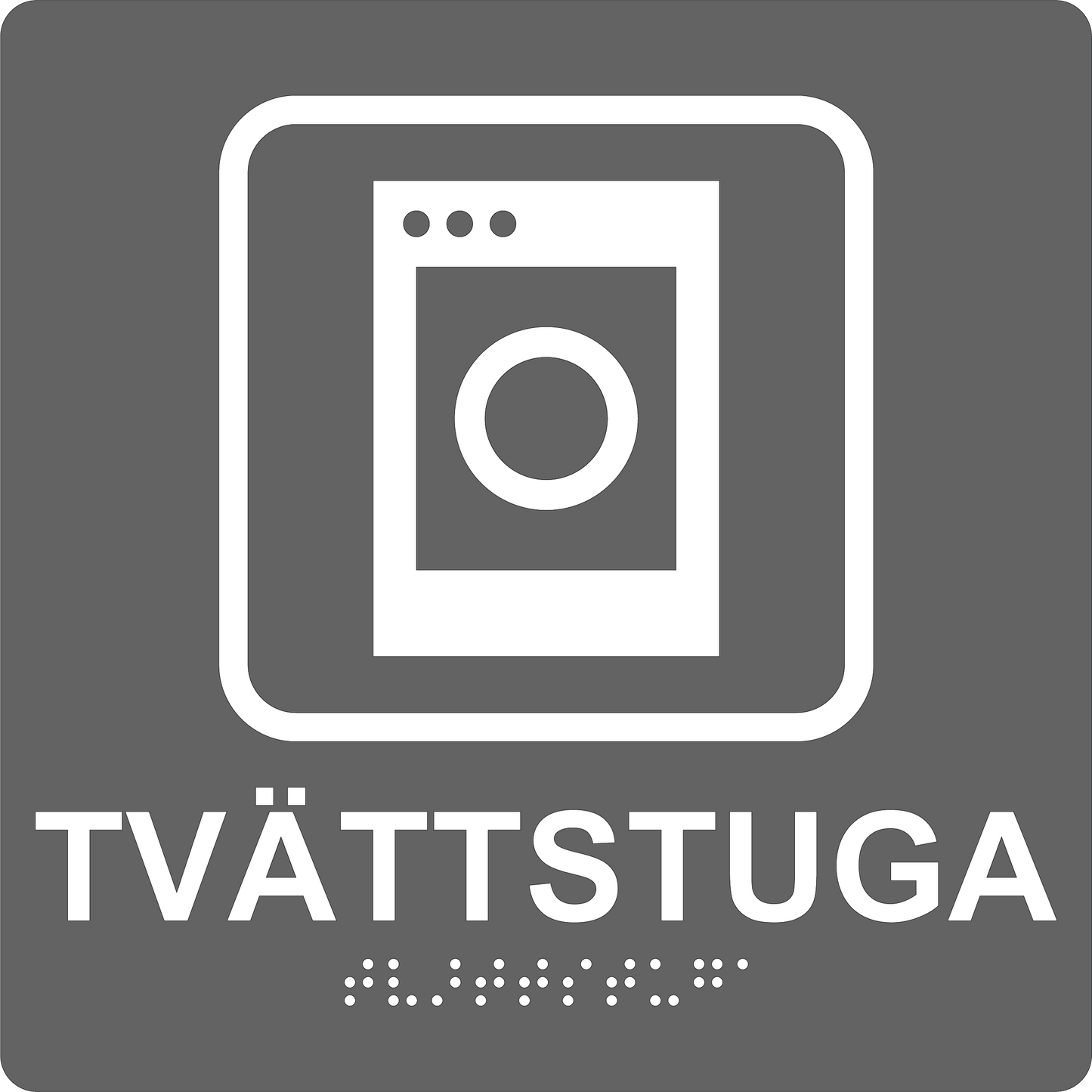Taktil skylt - Tvättstuga