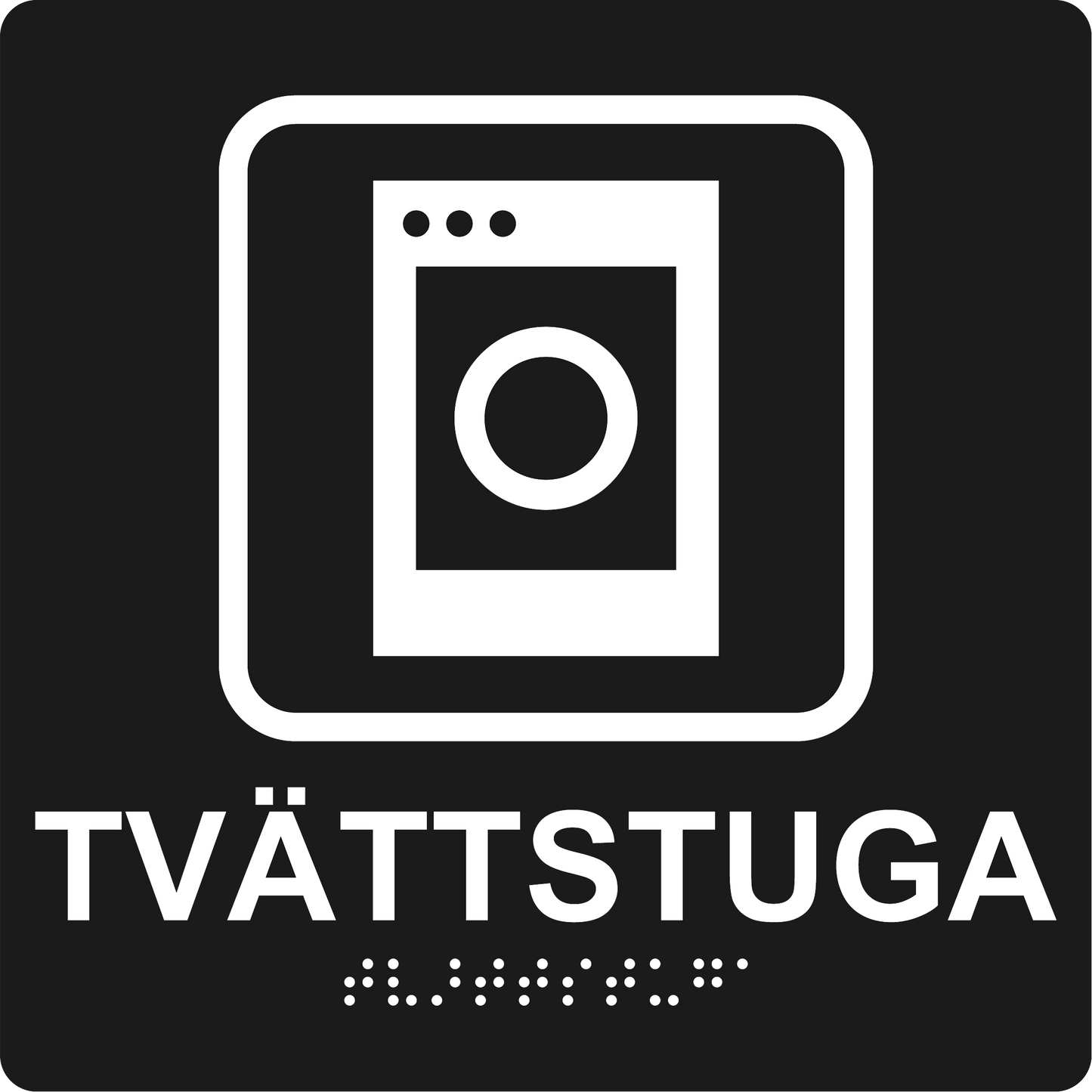 Taktil skylt - Tvättstuga